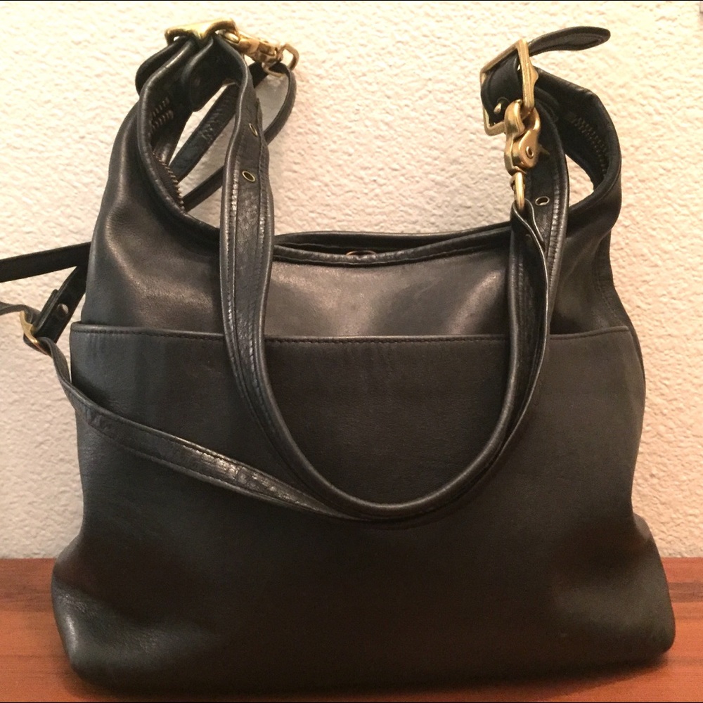 Coach Black Leather  Bag 9058